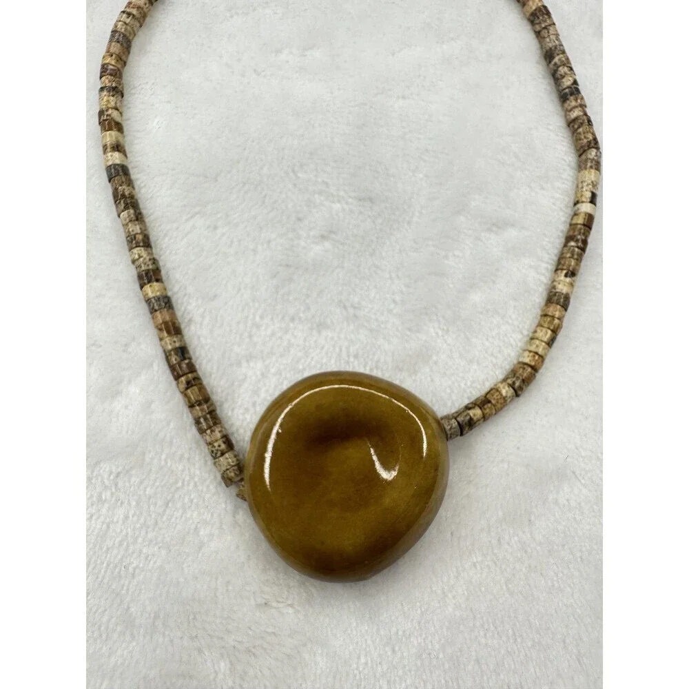 NEW Free People The Florist Choker Bohemian Beach Layering Neutral Brown Ceramic